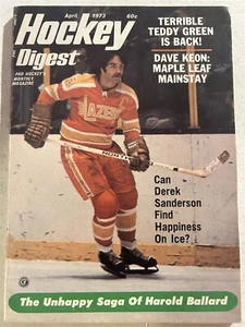1973 Hockey Digest PHILADELPHIA Blazers No Label DEREK SANDERSON NewsStand - Picture 1 of 1