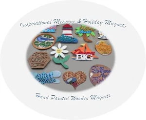Inspirational Message & Holiday Wood Handmade Magnets-Pick! - Picture 1 of 27