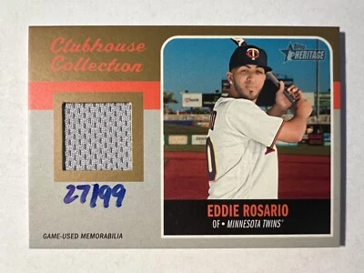 2019 Topps Heritage Clubhouse Collection Relics Gold #CCRER Eddie Rosario - Image 1 of 2