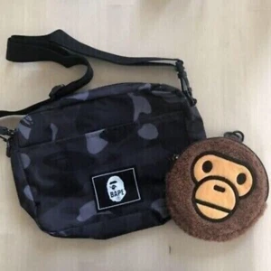 Bape Kids By A Bathing Ape Bape Camo Shoulder Bag & Milo Pochette 2022 New - Picture 1 of 24