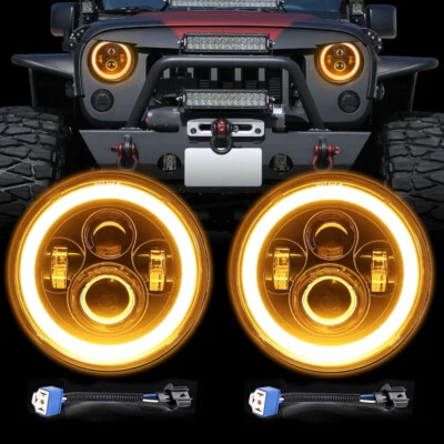 2pcs 7inch DOT For Jeep CJ Series CJ5 CJ6 CJ7 LED Headlight Hi/Lo Beam HeadLamp - Image 1 of 4