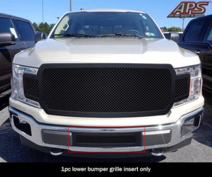 Fits 2018-2020 Ford F-150 Lower Bumper Black Mesh Grille Insert - Picture 1 of 4