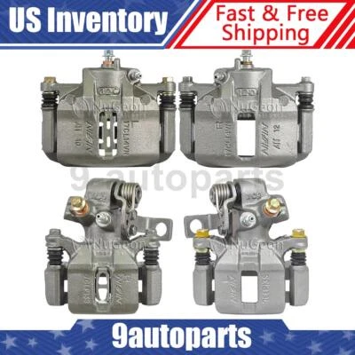 4pcs Front Rear Disc Brake Calipers w/ Bracket For 1990-1993 Acura Integra - Image 1 of 4