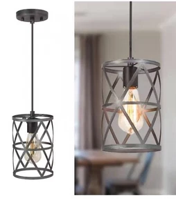 Industrial Pendant Light Fixture, Metal Ceiling Light, Adjustable Height, NEW - Picture 1 of 1