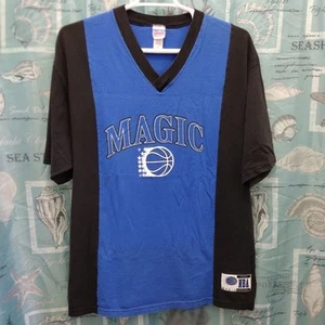 Vintage 90's Orlando Magic NBA Basketball Mens XL Single Stitch Shirt Black Blue - Picture 1 of 19