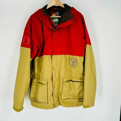 Burton Colorblock Ra Chigurh Jacket Mens Red Yellow Size Large - Image 1 of 4