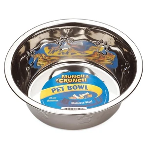 Munch & Crunch Large 19.5cm Stainless Steel Pet Bowl - Picture 1 of 1
