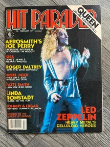 HIT PARADER Magazine Feb 1977 Led Zeppelin Queen Freddie Mercury Poster Kiss - Picture 1 of 5