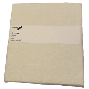 Crate & Barrel Helena Vanilla Tablecloth 60"x120" 100% Linen Nappe Mantel NWT - Picture 1 of 4