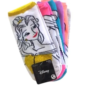 Disney Princesses Girls Socks 6 Pair NWT No-Show Size 4-10 - Picture 1 of 3