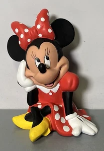 Vintage - Disney Minnie Mouse with Red Dress PVC 7.5” Coin Piggy Bank - Picture 1 of 5