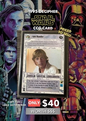 1995 Star Wars Decipher CCG LUKE SKYWALKER Premiere Limited - Image 1 of 4