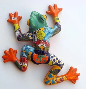 MEXICAN TALAVERA POTTERY FROG SCULPTURE 15" X 14" - Picture 1 of 3