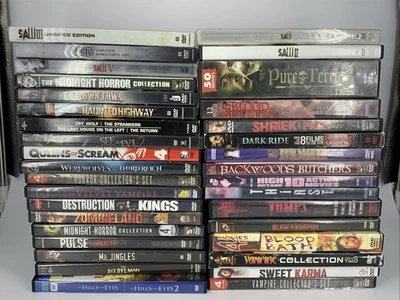 Лот товаров DVD с фильмами ужасов. Saw, The Hill Have Eyes, Strangers Last House и т.д. непроверенные - Изображение 1 из 3
