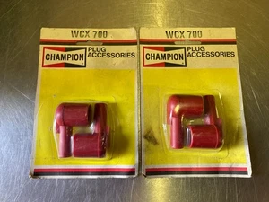 Set of 4 Genuine Champion Red Spark Plug Caps WCX 700 Classic NOS Car Motorcycle - Picture 1 of 3