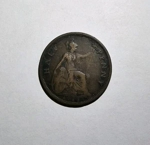 1925 England Half Penny - Old Antique Coin - Picture 1 of 2