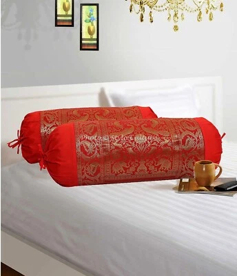 Bolster Cover Traditional Art Yoga Under Knee Pillow Cover Case 30 x 15 in - Image 1 of 4