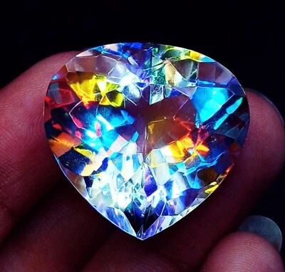 Mystic Quartz Pear Shape Certified Loose Gemstone 45.50 Ct With Free Gift - Image 1 of 4