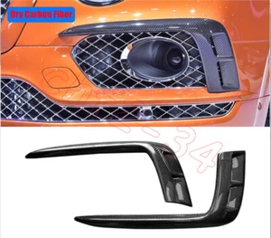 Fit For Bentley Bentayga 17-2020 Dry Carbon Front fog lamp eyebrow spoiler cover - Picture 1 of 7