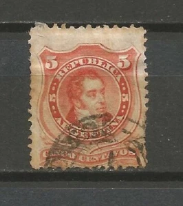 Argentina 1867-1868 Sc 18 5c used Bernardino Rivadavia - Picture 1 of 1