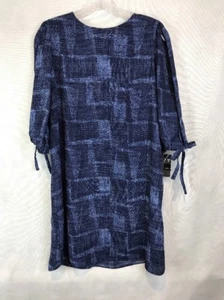 Mossimo Women's Size Small Tie Sleeve Shift Dress Navy Print Lined Charity NWT - Bild 1 von 5