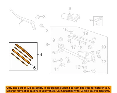 Componentes limpiaparabrisas-limpiaparabrisas Honda OEM 08-15 Accord Crosstour 76630TA0A02 Foto 1 de 2