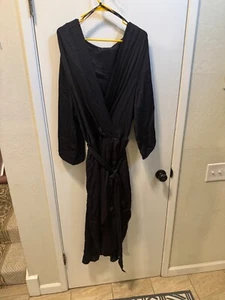 Women NWT "City Chic" midnight, flowing long sleeve wrap long dress.Size XXL/24 - Picture 1 of 2