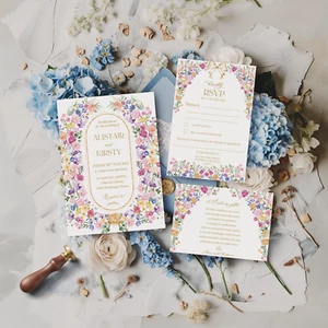 Personalised Wedding Invitations Day/Evening FREE Envelopes Blossom Romance - Picture 1 of 38