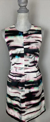 Vestido plisado con bolsillos Milly of New York acuarela talla 2 Foto 1 de 4