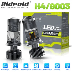 2X H4/9003 Bi-LED Projector Mini Lens Headlight Bulbs Hi/Lo 20000LM Retrofit LHD - Picture 1 of 14