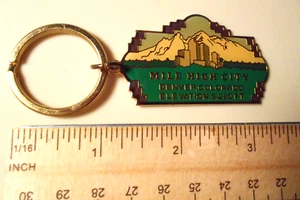 Vintage Mile High City Denver Colorado Keychain 90s Key Chain Ring - Picture 1 of 4