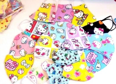 MASCARILLA CUBIERTA FACIAL HECHA A MANO para adultos Hello Kitty gato HK badtz maru My Melody Kuromi + Foto 1 de 4