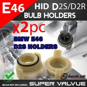 2x XENON HID D2S D2R BULB HOLDERS BMW E46 3 Series CLEAR WHITE ADAPTORS H26 - Picture 1 of 1