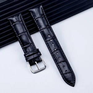 14mm 16mm 18mm 20mm 22mm 24mm Leather Watch Band Strap Quick Release Wristband - Picture 1 of 17