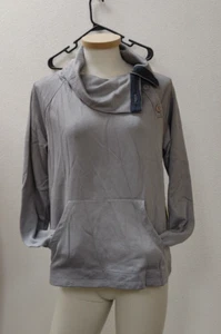 Gibson x Living In Yellow Women Top Judy Fleece Pullover Funnel Neck NWT - Picture 1 of 8