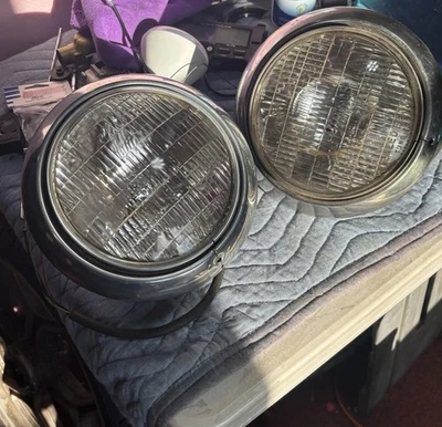1949 - 1954 Chevy Chevrolet Headlight Buckets Complete Nice !! - Image 1 of 4