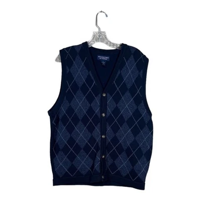 Vintage 90s Oversized Argyle Sweater Vest Womens Size Large - Image 1 of 3