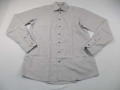 Camisa de Vestir Eton Para Hombre 16 41 Gris Sólido Calce Contemporáneo Manga Larga Formal Foto 1 de 4