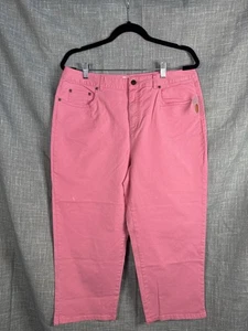 Talbots Damen 14 rosa Caprihose kurz geschnitten Stretch neu mit Etikett Fehler vorne gepunktet - Bild 1 von 8