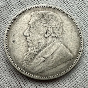 1896 South Africa One Shilling .926 Silver Coin - Picture 1 of 3