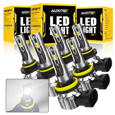 AUXITO 9005 9006 Headlight Kit Bulbs H11 LED Combo White Kit High Low Beam US - Image 1 of 4