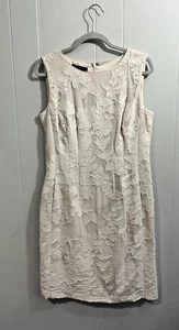 Layfayette 148 IVORY CREAM SIZE 8 Cotton Blend knee length Sleeveless dress - Picture 1 of 9