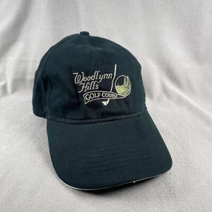 Gorra de campo de golf Woodlynn Hills ajustable negra con tirantes logotipo deportivo - Imagen 1 de 10