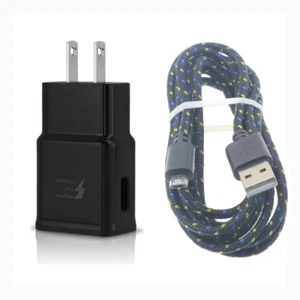 FAST HOME CHARGER 6FT USB CABLE QUICK POWER ADAPTER TRAVEL WALL for CELL PHONES - Picture 1 of 6