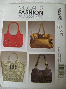PATRÓN DE COSTURA Mc Call's ACCESORIOS DE MODA BOLSOS MONEDEROS SIN CORTAR DOBLADOS DE FÁBRICA - Imagen 1 de 1