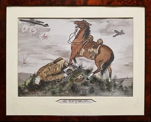 El campo de honor. Pintura acuarela militar original de la Primera Guerra Mundial de 1917 - Imagen 1 de 15