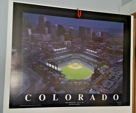 Coors Field Colorado Rockies OPENING DAY (1995) Aerial View Premium Poster Print Cover