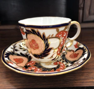 RARE ANTIQUE ROYAL CROWN DERBY CUP AND SAUCER c.1895 RUST COBALT GILT DERBY STMP - Picture 1 of 12