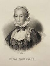 Madame De Pompadour Favorite of the King Louis XV France Engraving Towards 1840