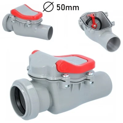 Rückstauverschluss Rückstauklappe DN Ø 50 mm Rattenschutz für KG HT PP Einbau - Bild 1 von 3